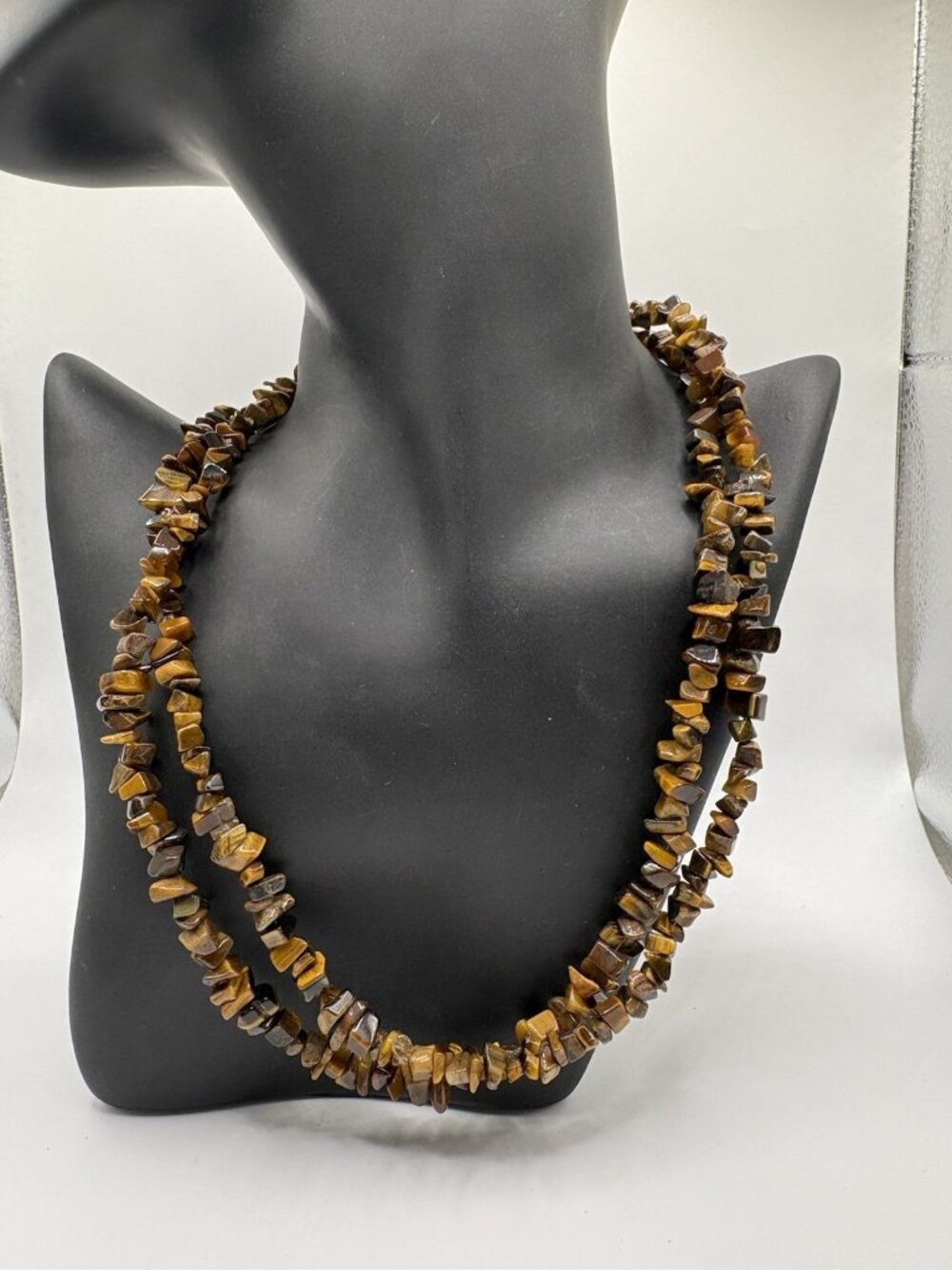 Jay King Desert Rose Trading Tigers Eye Chip Necklace MultiStrand Sterling 925